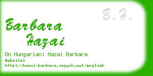 barbara hazai business card
